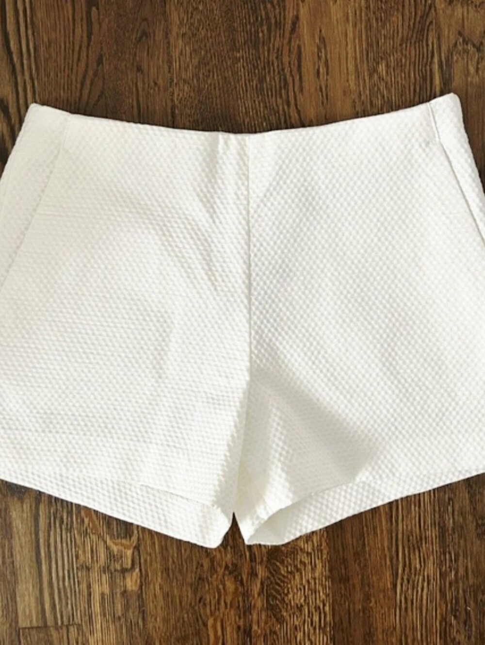 NWT Banana Republic Jacquard Textured High Waist Shorts Pocket White Ivory US6 M